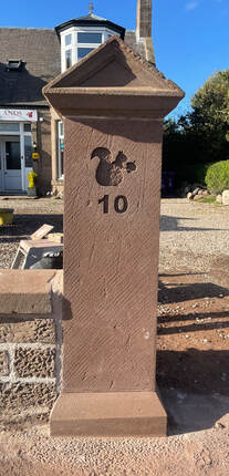 Finished carved Lithomex pillar in Montrose